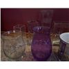 Image 2 : Glass and Crystal Vases with Metal Candle Holder, 8 Pieces