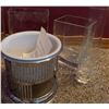 Image 3 : Glass and Crystal Vases with Metal Candle Holder, 8 Pieces