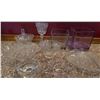 Image 2 : Pressed and Cut Glass Bowls, Goblet, Heart Plate, and Vases, 8-Piece Lot