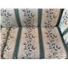 Image 3 : Three-Seat Sofa with Rolled Arms, Floral Upholstery, Cream and Green Stripes