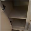 Image 3 : Metal Cabinet With Shelf and Dual Doors, Cream Finish With Gold Accent Trim