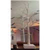 Image 2 : Three Decorative Tree Sculptures on Wood Bases, White and Black Finishes