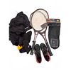 Image 1 : Tennis Bundle: 2 Rackets, Diadora Forza Boys US 4 Shoes, Sport Shorts, Socks, Nike Shin Guard