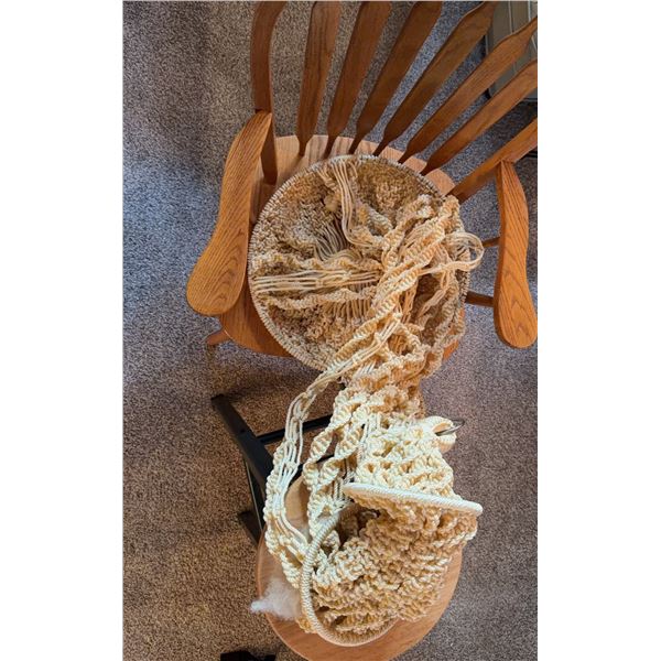 Handcrafted Macrame Plant Hangers in Cream-Coloured Yarn