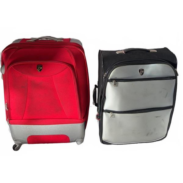 2 Heys Softside Rolling Suitcases Red And Grey, Black And Grey