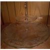 Image 1 : Two-Tiered Glass Serving Tray with Metal Handle
