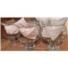 Image 1 : Glass Serveware Lot: Goblets, Punch Bowl, Divided Tray, Covered Cake Stand