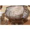 Image 2 : Glass Serveware Lot: Goblets, Punch Bowl, Divided Tray, Covered Cake Stand