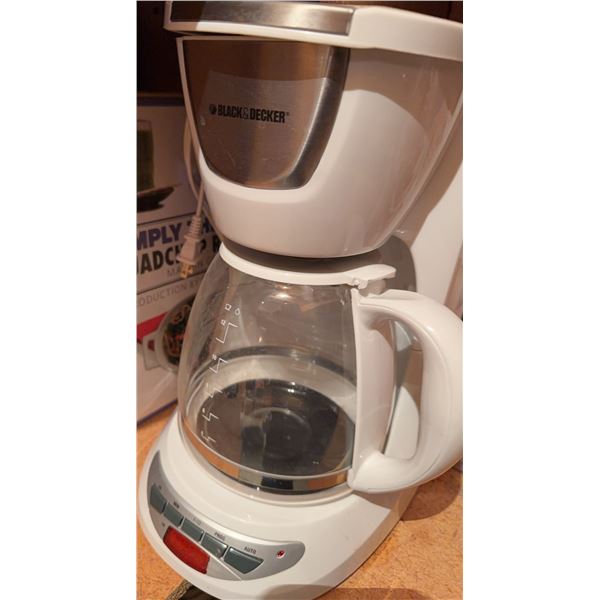 Black+Decker Coffee Maker and Blue Electric Coffee Grinder Set