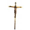 Image 1 : Brass Catholic Crucifix with Christ Figure and INRI Plaque
