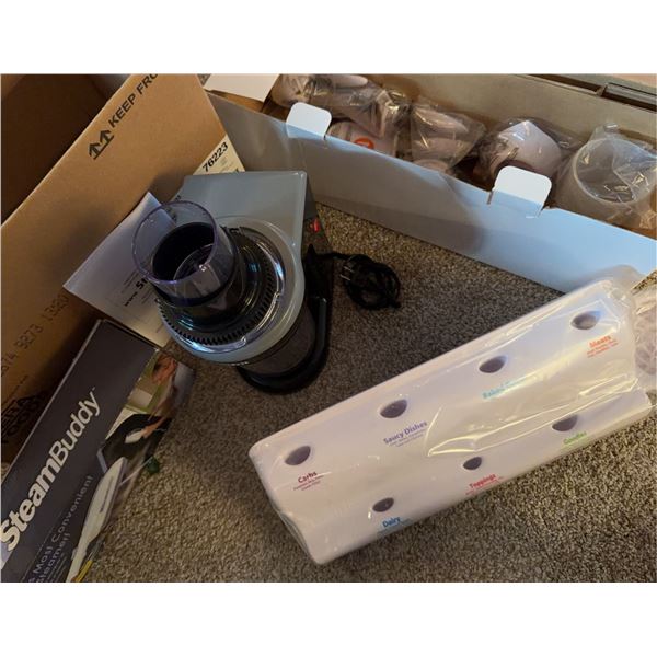 Starfrit Food Processor, SteamBuddy Steamer, and Food Prep Storage Set