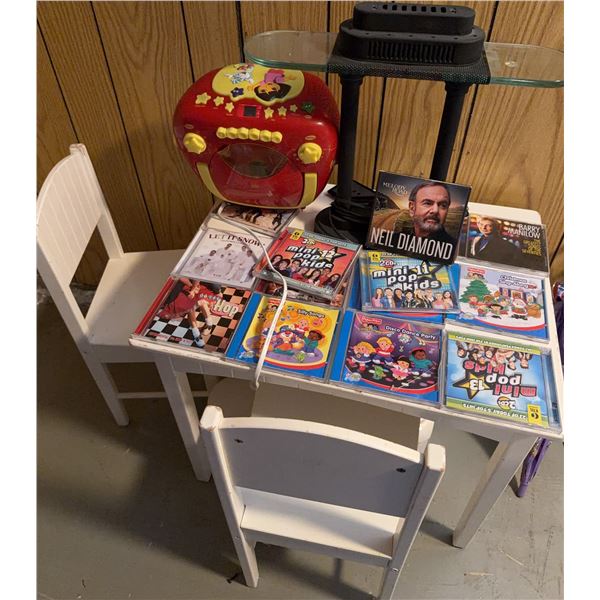Dora The Explorer Kids' CD Player With 13 CDs, Glass Shelf, Children's Table and Chairs