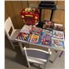 Image 1 : Dora The Explorer Kids' CD Player With 13 CDs, Glass Shelf, Children's Table and Chairs
