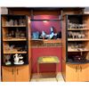 Image 1 : Wood and Black Finish Display Cabinets with Glass Shelves, Approx. 81" x 70" Each