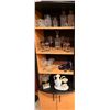 Image 2 : Wood and Black Finish Display Cabinets with Glass Shelves, Approx. 81" x 70" Each