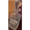 Image 3 : Cut Glass Lot: Decanter, Goblet, Sleigh Dish, Christmas Stocking Dish