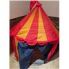 Image 1 : Children's Circus-Themed Play Tent With Red, Yellow, and Blue Panels
