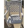 Image 2 : White Resin Patio Set With Six Chairs, Table, Parasol, and Umbrella Base