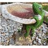 Image 1 : Concrete Leaf Birdbath With Frog And Tree Base Garden Ornament