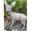 Image 1 : Polyresin Fawn Garden Statue with Base and Decorative Outdoor Glass Globe