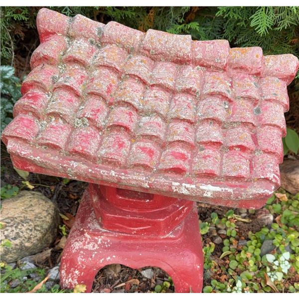 Red Concrete Japanese-Style Garden Lantern Ornament