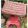 Image 2 : Red Concrete Japanese-Style Garden Lantern Ornament