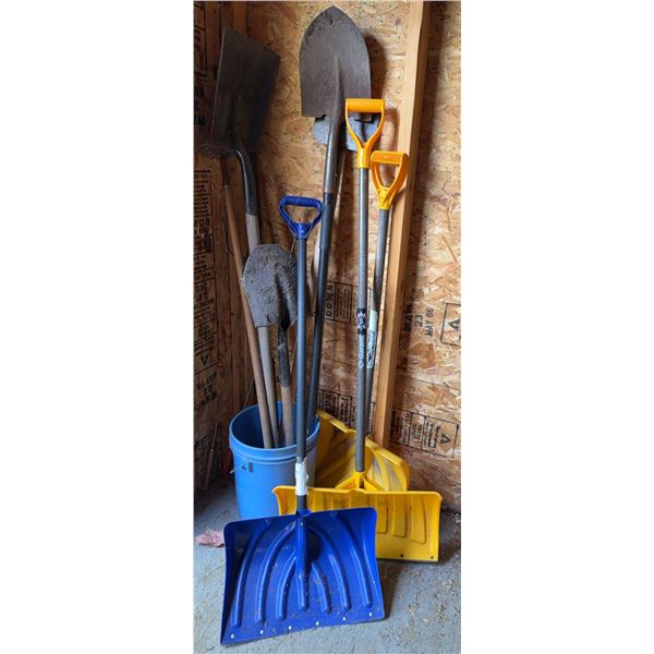 Snow Shovels, Dirt Shovels, and Bucket