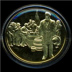 .75oz Franklin Mint PR70 DCAM 24k plated Sterling Silver Round History of the American Presidency R.