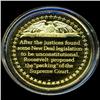 Image 2 : .75oz Franklin Mint PR70 DCAM 24k plated Sterling Silver Round History of the American Presidency F.