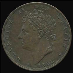 1828 Britain George IV Farthing High Grade (COI-7071)