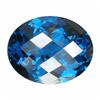 Image 1 : 38.10ct Oval Checker Cut London Blue Quartz  (GEM-17386)