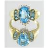 3.6ct Blue Topaz & Diamond 10k Gold Ladies Ring (JEW-1679)