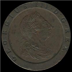 1797 British George III Twopence AU+ (COI-7144)