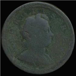 1724 US British Colonial Georgr I Half Penny Circulated (COI-6944)