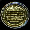 Image 2 : .75oz Franklin Mint PR70 DCAM 24k plated Sterling Silver Round History of the American Presidency T.