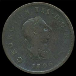1806 British George III Halfpenny Circulated (COI-7193)