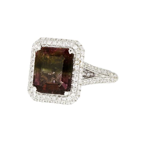 18K White Gold 4.50ct Tourmaline & 1.25ctw Diamond