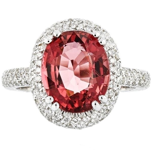 18K White Gold 5.00ct Tourmaline & 1.35ctw Diamond