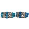 Image 1 : Multi-Strand Blue Turquoise Bracelet with Silver