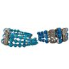 Image 2 : Multi-Strand Blue Turquoise Bracelet with Silver