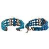Image 3 : Multi-Strand Blue Turquoise Bracelet with Silver