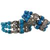 Image 8 : Multi-Strand Blue Turquoise Bracelet with Silver