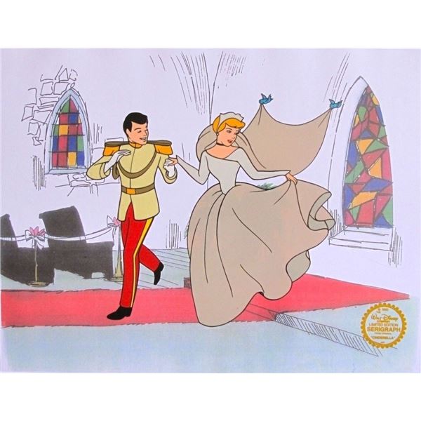 Disney CINDERELLA & PRINCE Sericel Serigraph Cel