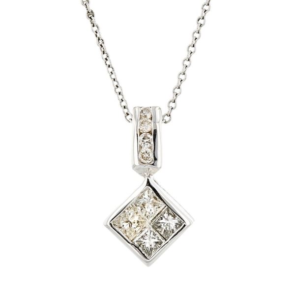 14K White Gold 0.40ctw Diamond Pendant