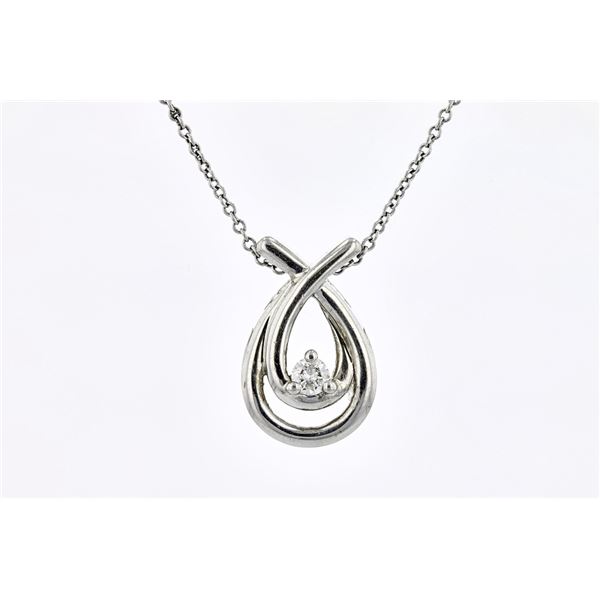 14K White Gold 0.10ctw Diamond Pendant