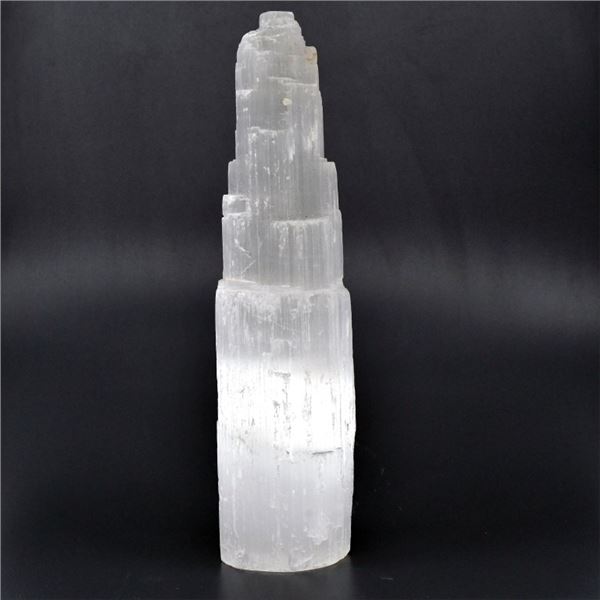 Carved Selenite Crystal Tower Mineral Specimen