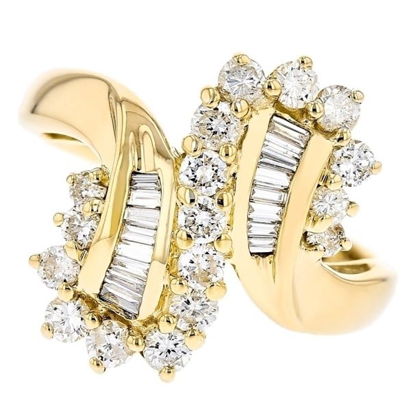 14K Yellow Gold 0.85ctw Diamond Yin-Yang Ring
