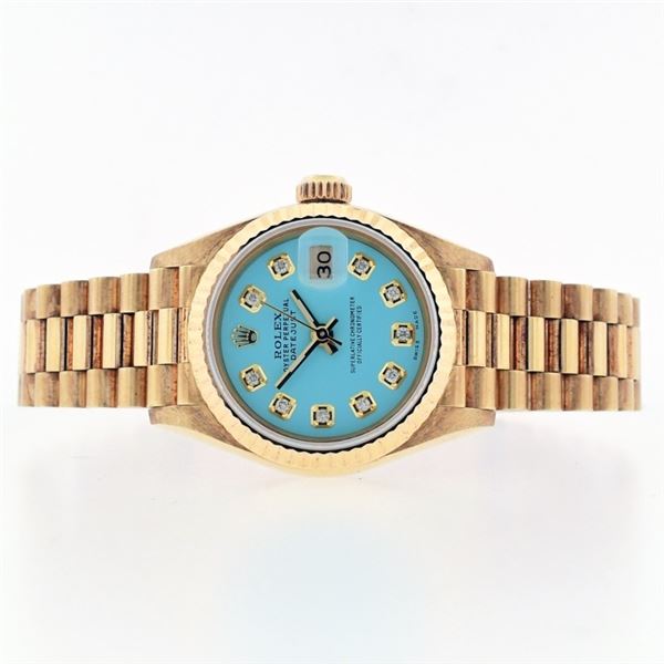 Rolex DateJust 18K YG President Diamond 26 Watch