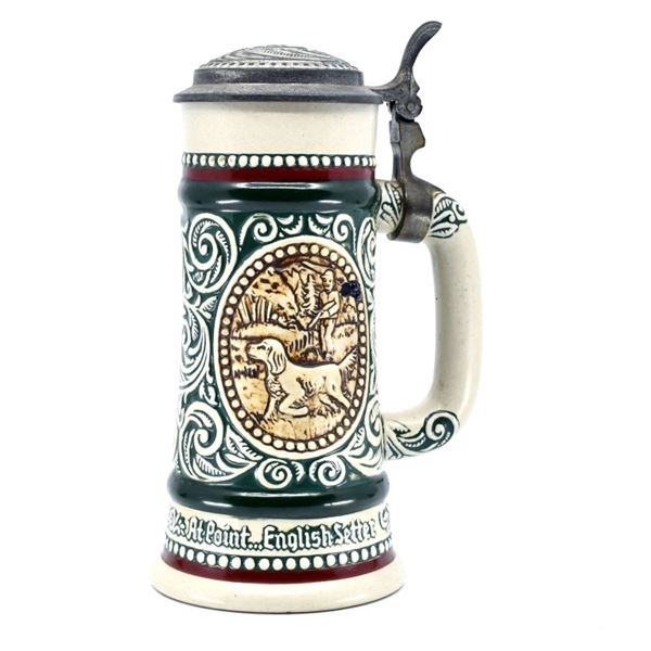 Vintage Avalon English Setter Stein Pewter Lid