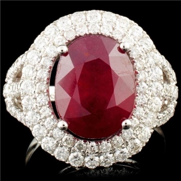 14K Gold 5.55ct Ruby & 1.50ctw Diamond Ring